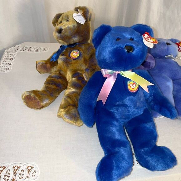 Set of 4 Authentic TY Beanie Buddy Bears — Highly Collectible 1999 BBOM (Beanie - Picture 14 of 14